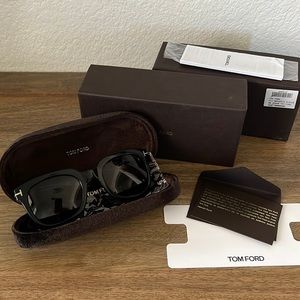 Tom Ford Black Campbell TF198 Sunglasses with gray lenses.